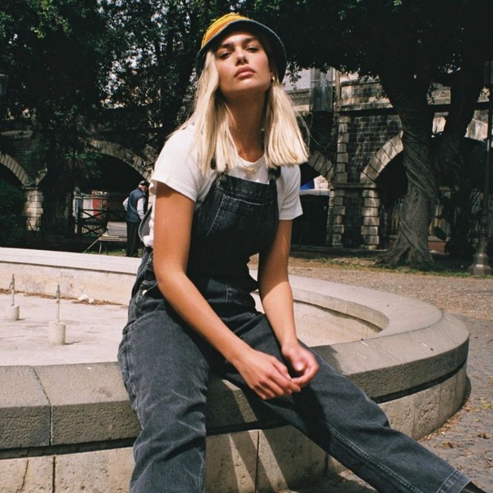 AEROPOSTALE gray denim overalls pants jeans